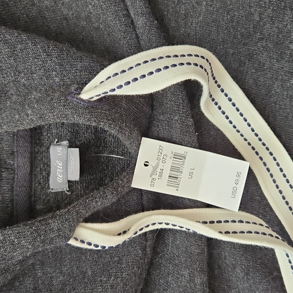 Aerie Dark Charcoal Gray Hoodie Sweatshirt - Picture 2 of 4